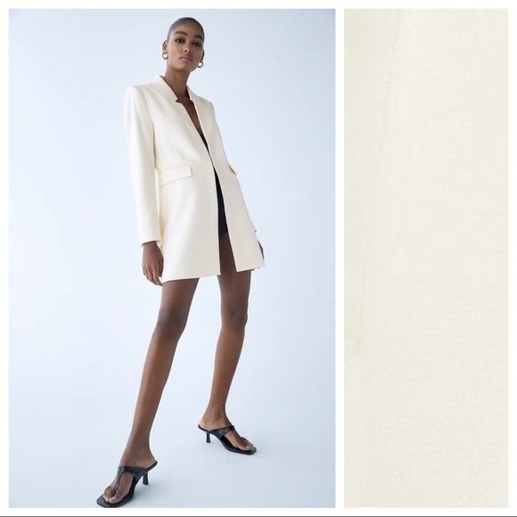 Zara Jackets & Blazers - NWT. Zara Ecru High Collar Frock Coat. Size XS.